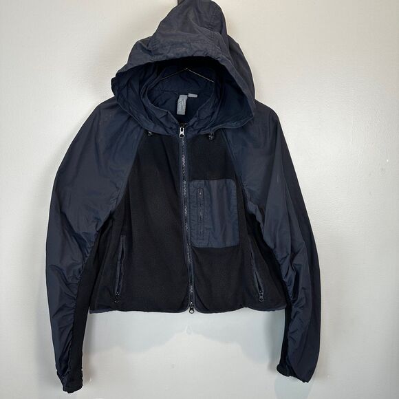 Sweaty Betty Sherpa  Crop Hooded Jacket Womens Size 8-10 - Picture 1 of 8